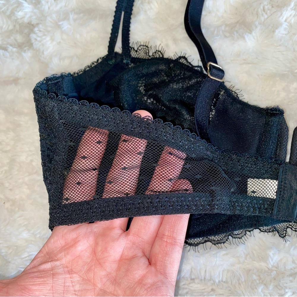 Auden Lace Unlined Balconette Bras, Set of 2, Black and Off-White, 36C - Picture 5 of 15